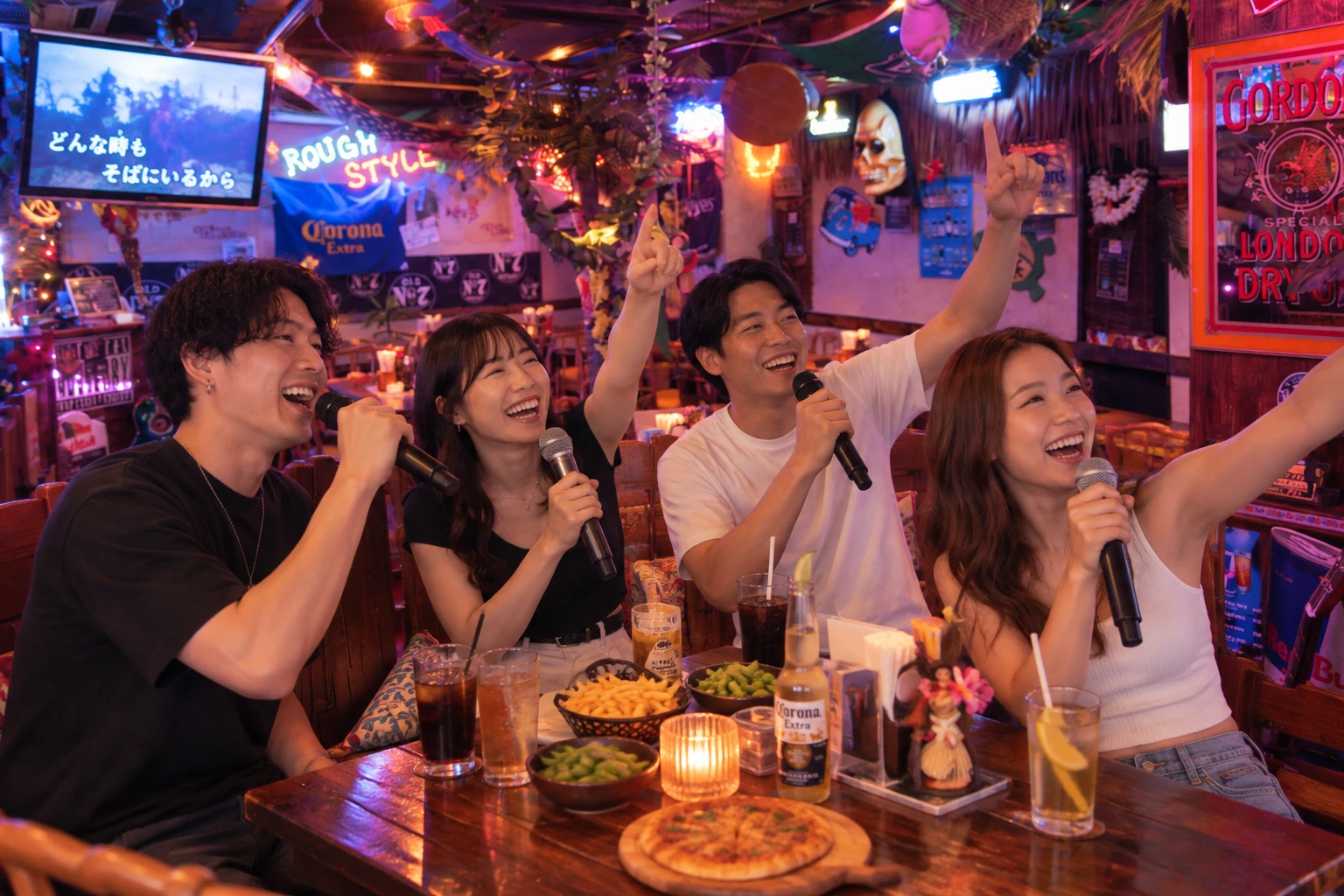 カラオケを楽しむ様子